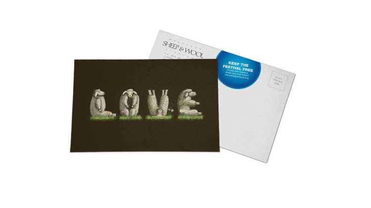 Maryland Sheep and Wool Festival Postcards Postcard with the LOVE sheep design on the front.