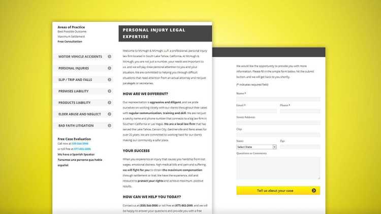 McHugh & McHugh Homepage Tablet Rendering of the homepage in a tablet device
