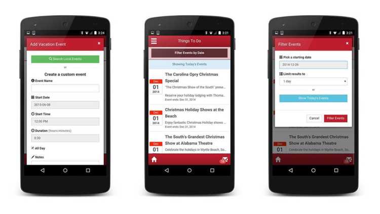 Manage Events Manage event screen within the app.